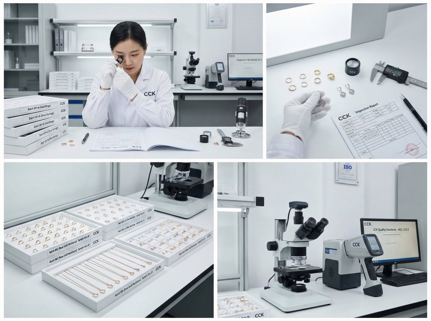 CCK Jewelry Quality Control Laboratory Sampling Inspection Scene