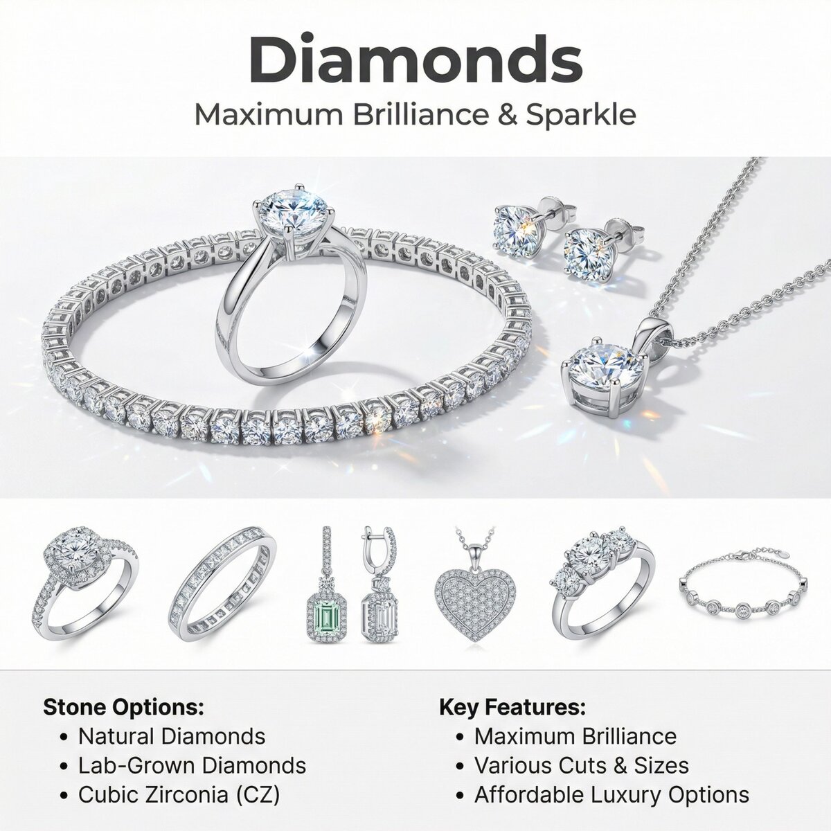 Diamonds Silver Jewelry