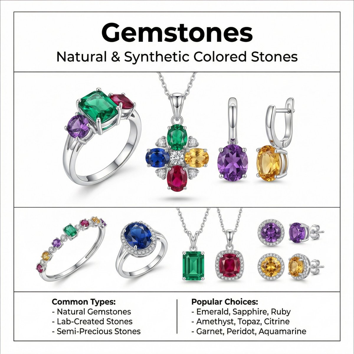 Gemstones Silver Jewelry