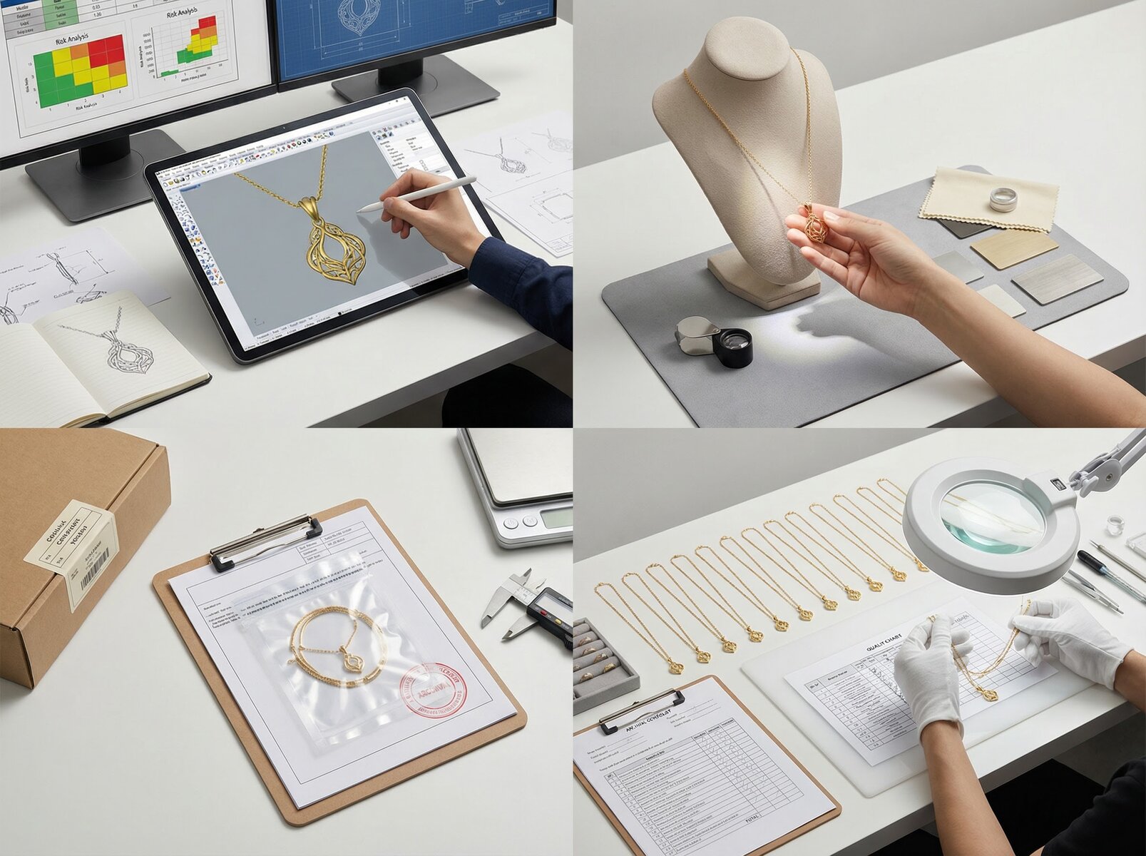 Necklace Manufacturing Process Professional Display