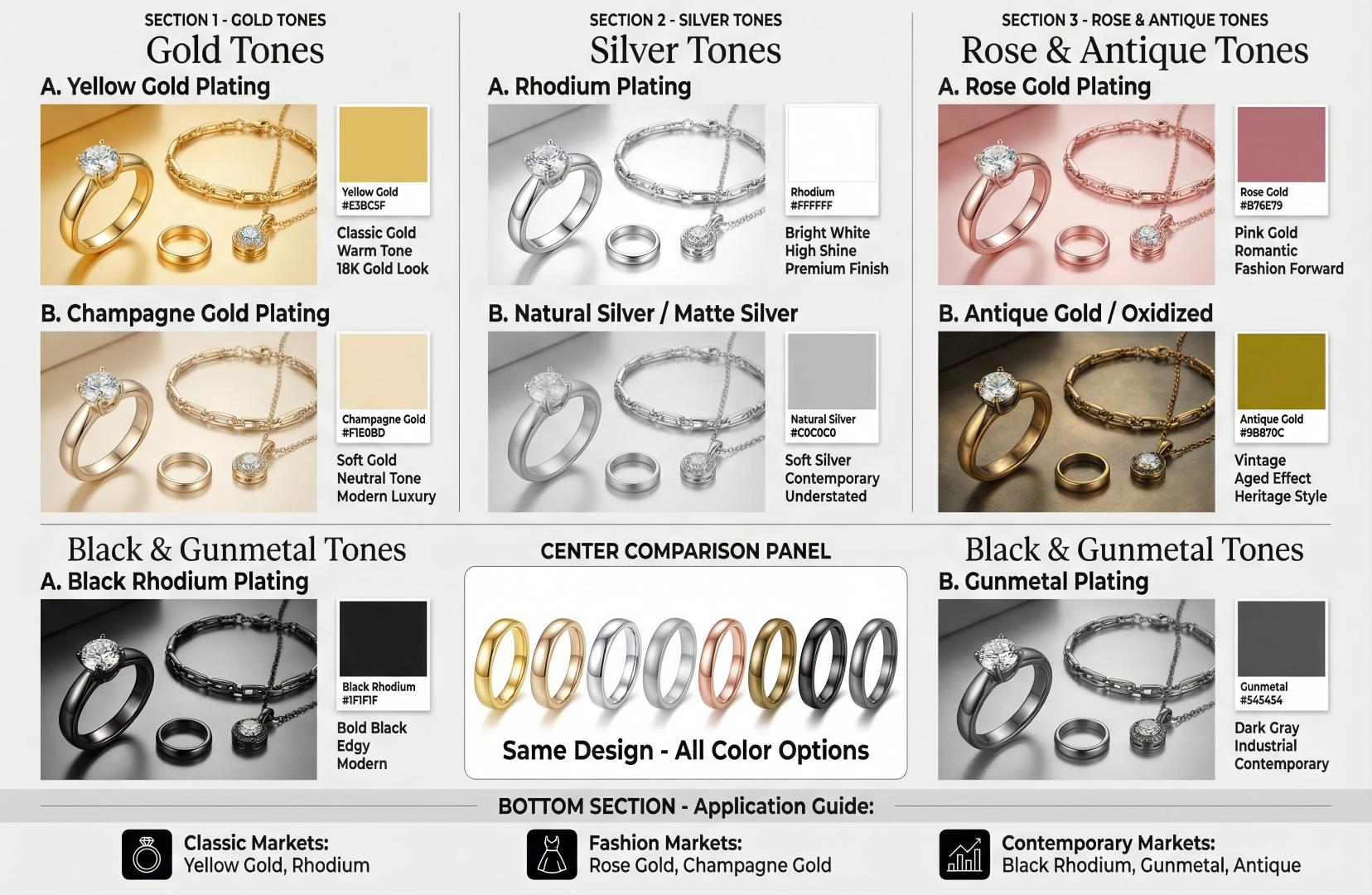 Silver Jewelry Plating Color Display 1