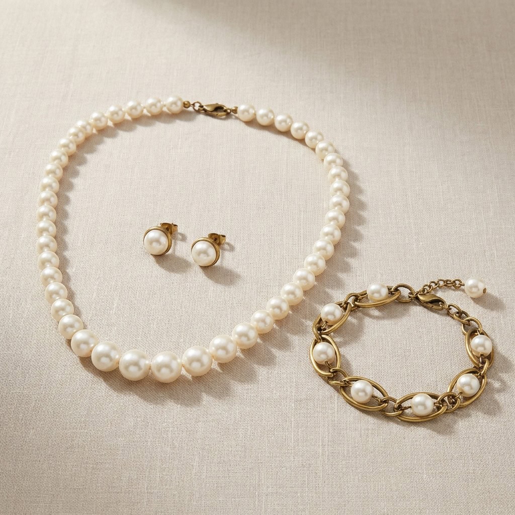 Classic Pearl Jewelry Set
