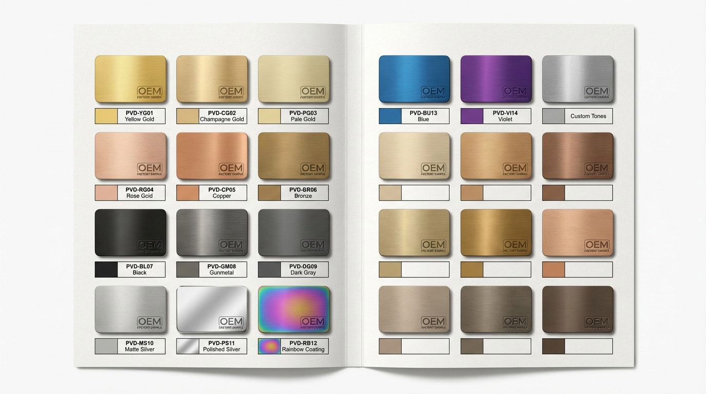 Jewelry PVD Color Sample Chart