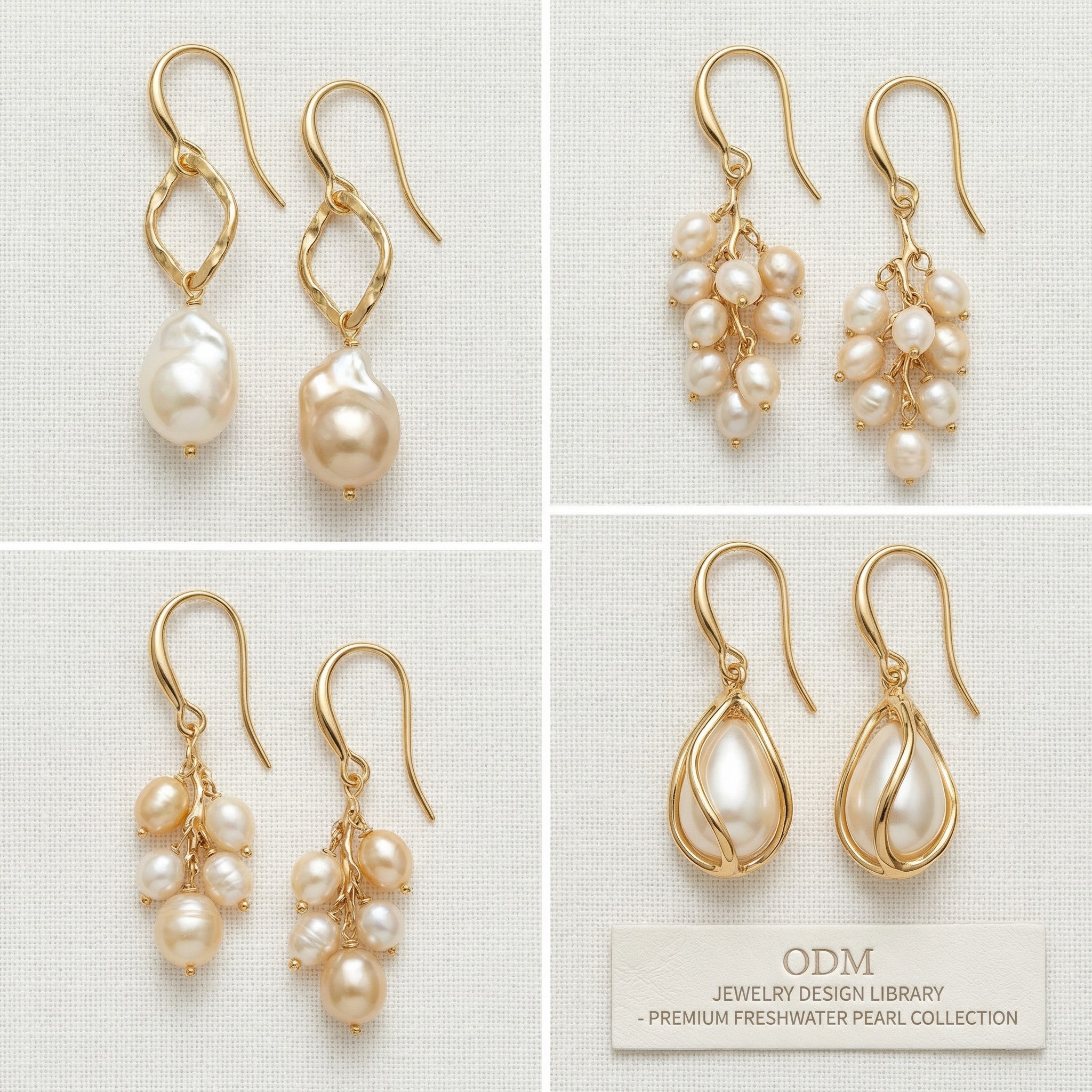 Premium Organic Pearl Drop Earring Series Image for ODM Jewelry Design Library