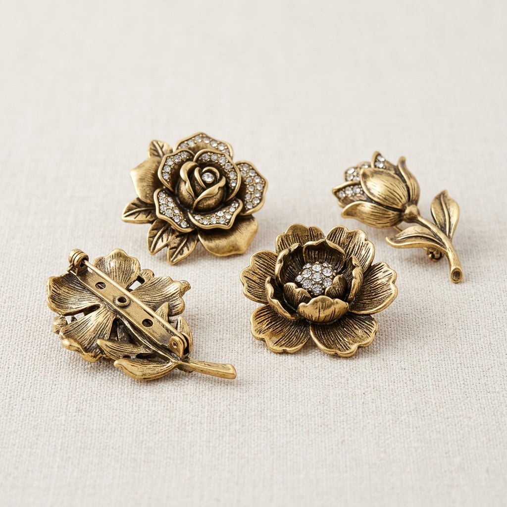 Vintage Floral Brooch