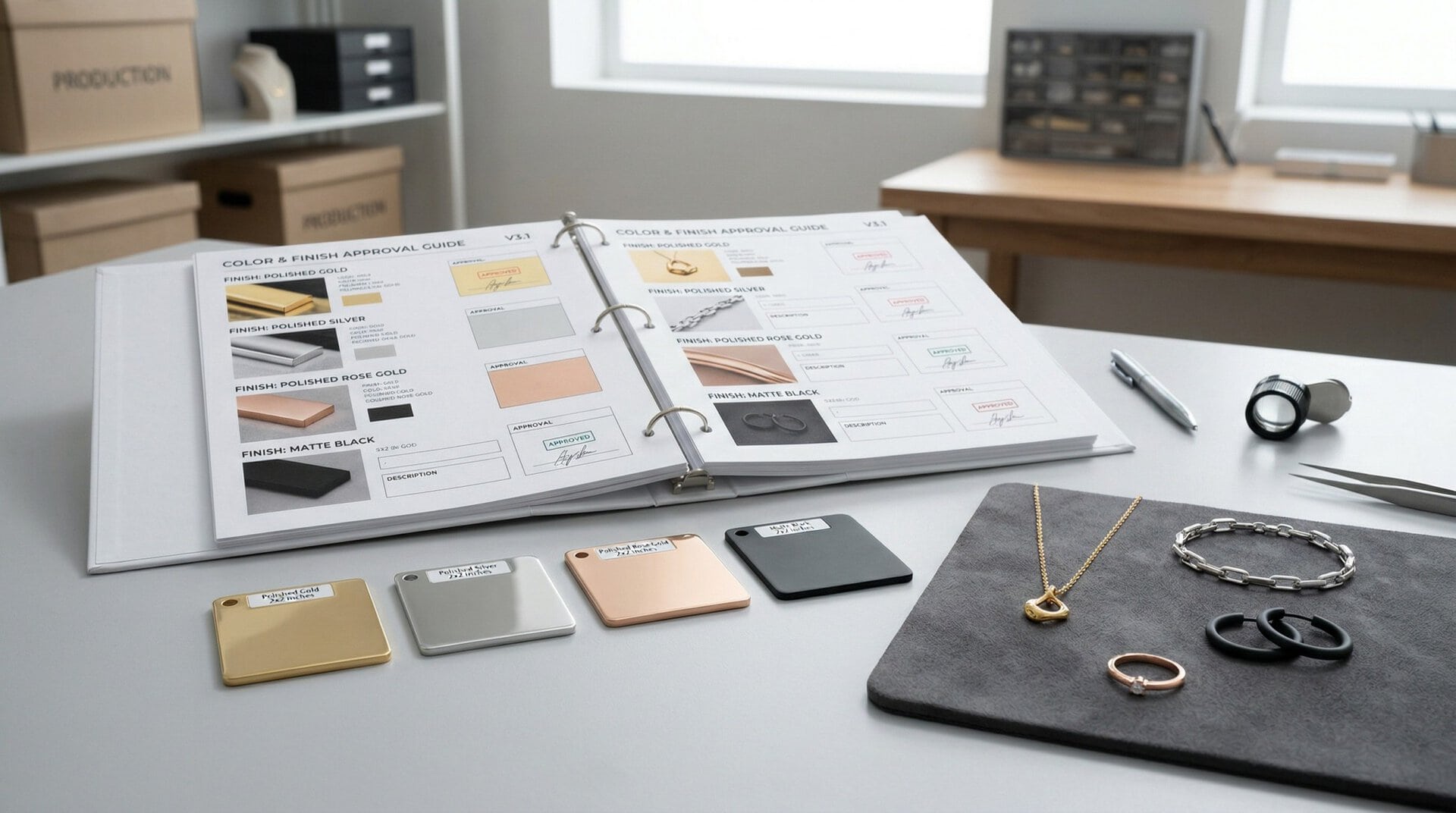 Jewelry Plating Color Approval Scene