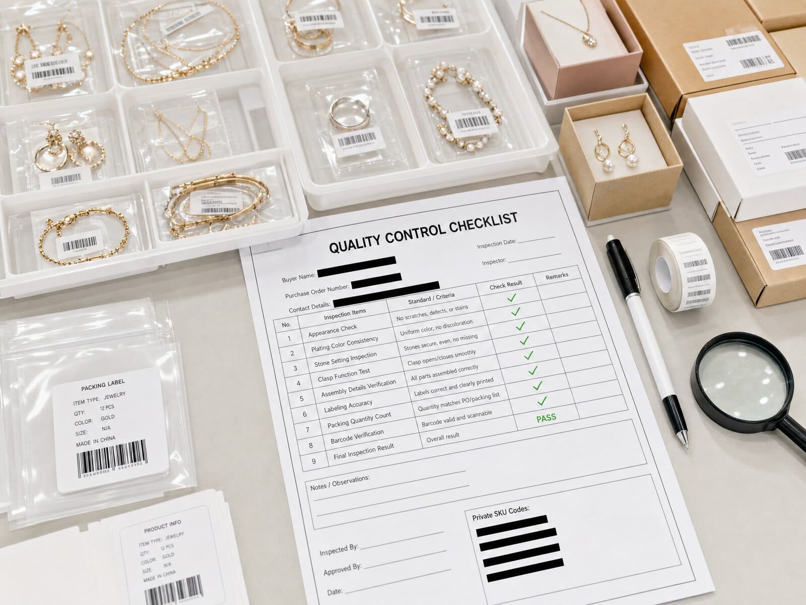 Jewelry Quality Control Checklist Scene