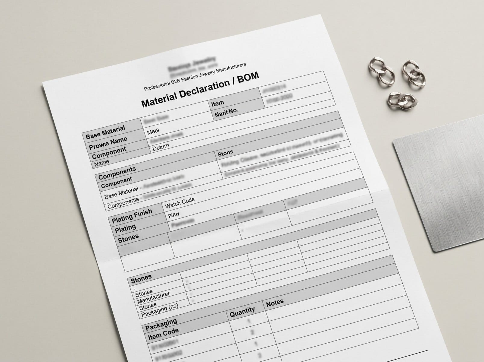 Material Declaration BOM