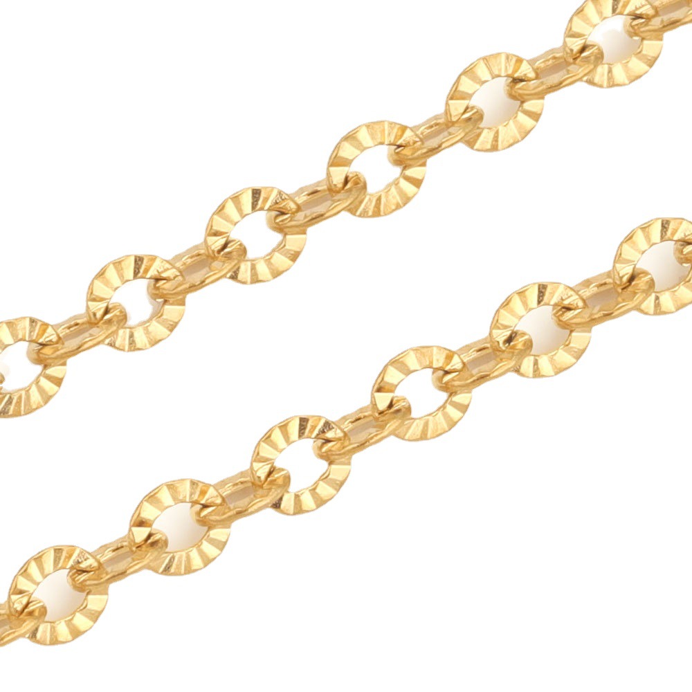 Cross Link Chain with Sunburst Accents 2
