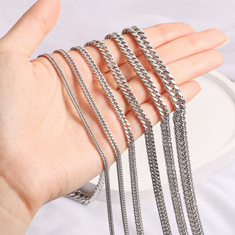 Double Link Four-Side Brushed Curb Chain