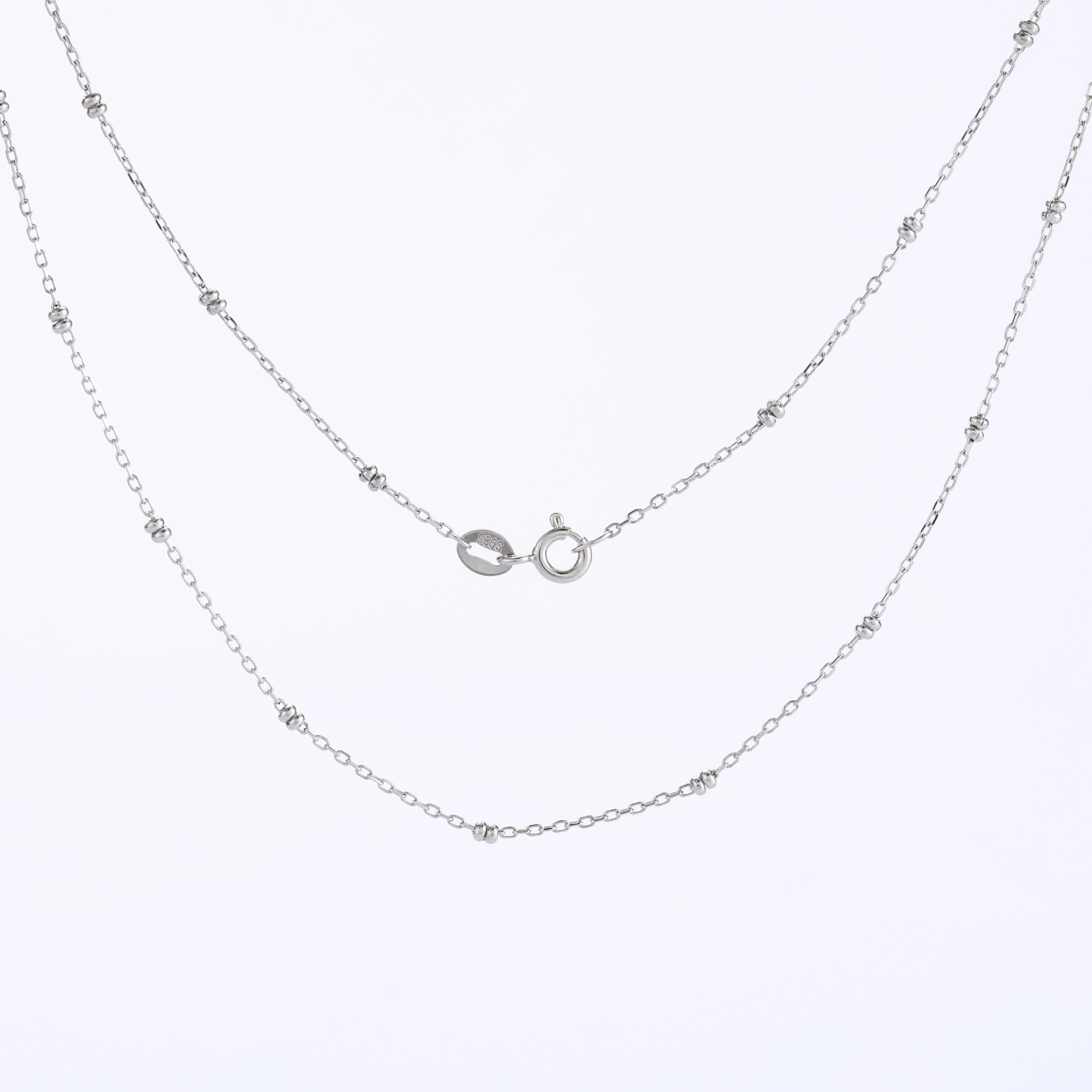 Plain Cross Link Chain with Double Beads