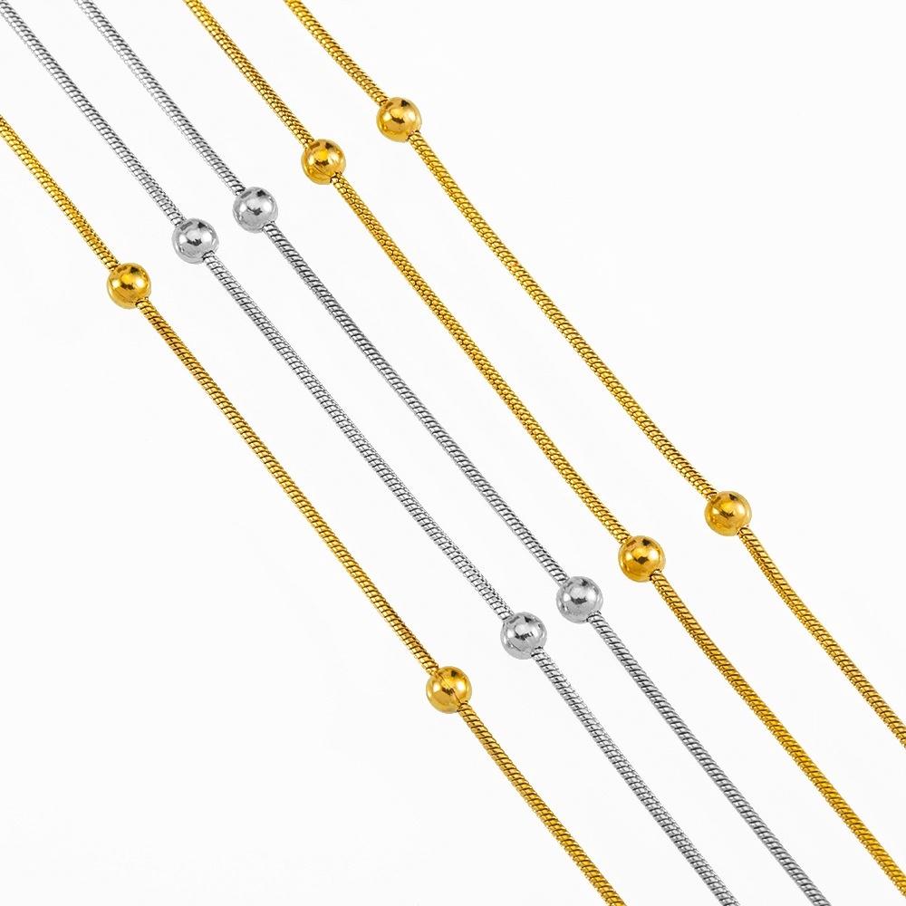Round Snake Chain with Ball Accents