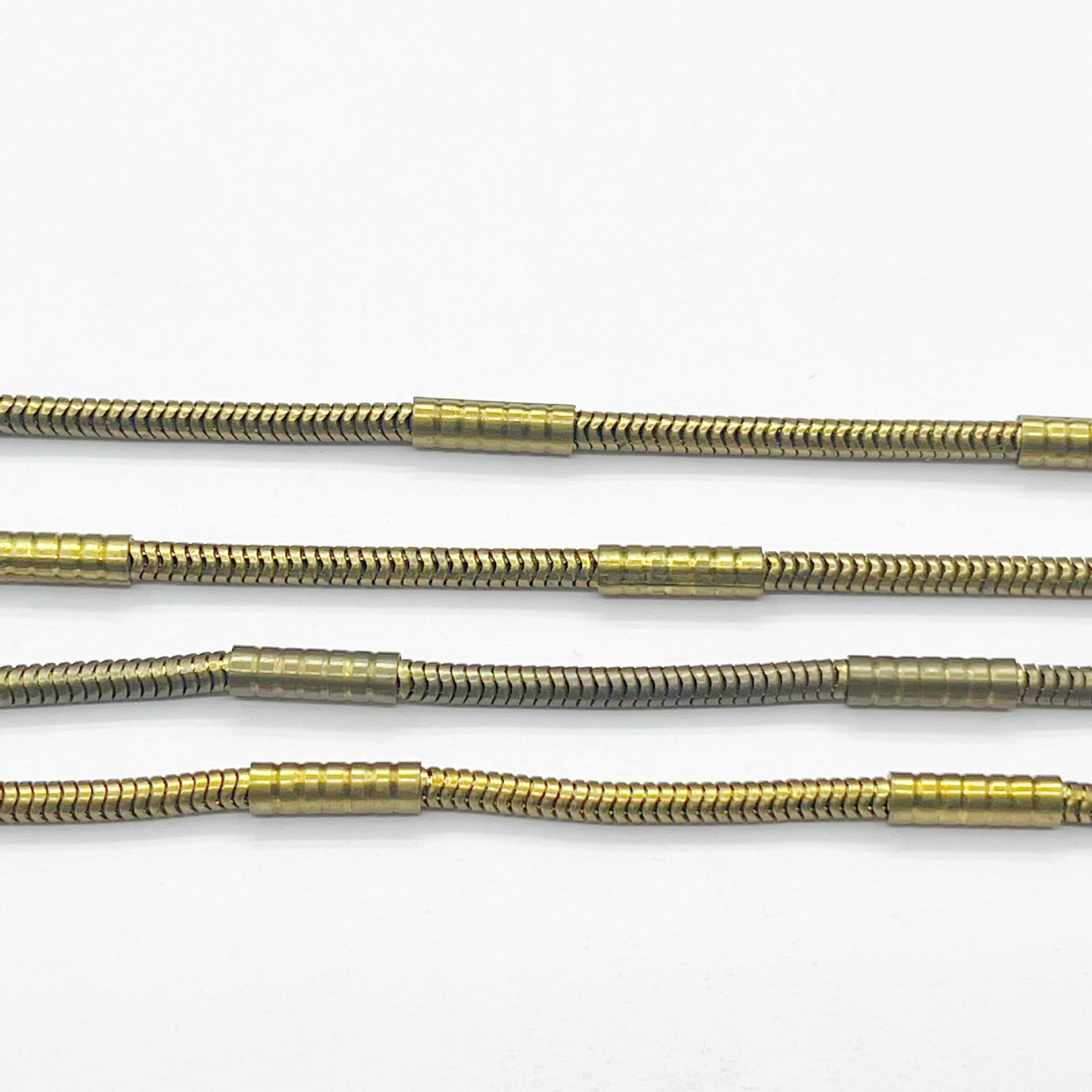 Round Snake Chain with Tube Accents