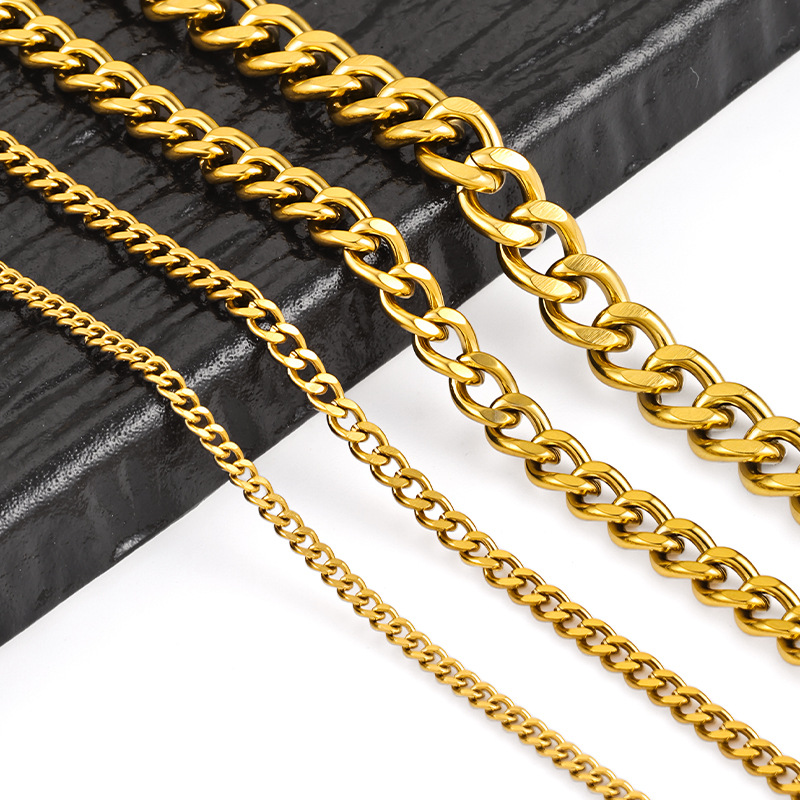 Single Link Brushed Flat Curb Chain